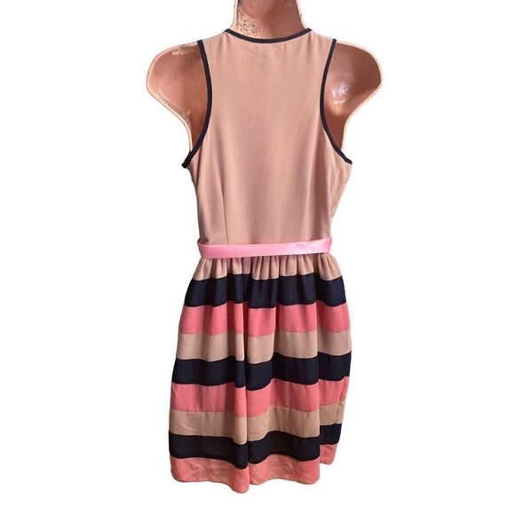 MAISON JULES Women’s Tan Blue & Peach Dress Size Small - Picture 2 of 11